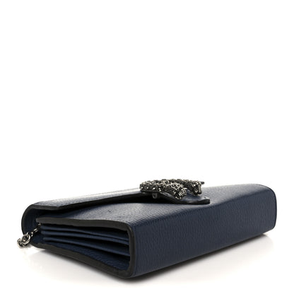 Gucci Dollar Calfskin Crystal Mini Dionysus Chain Wallet Blue Agata Black Diamond 4 of 10