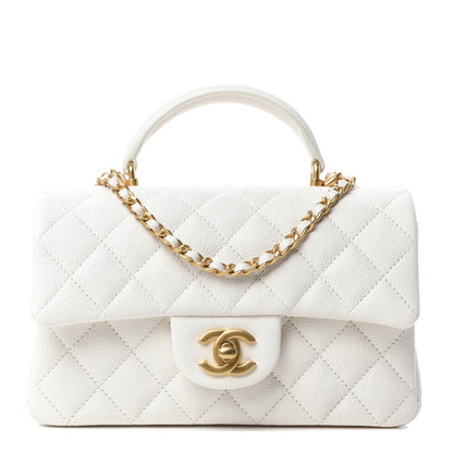 Chanel Caviar Quilted Mini Top Handle Rectangular Flap White 1 of 10