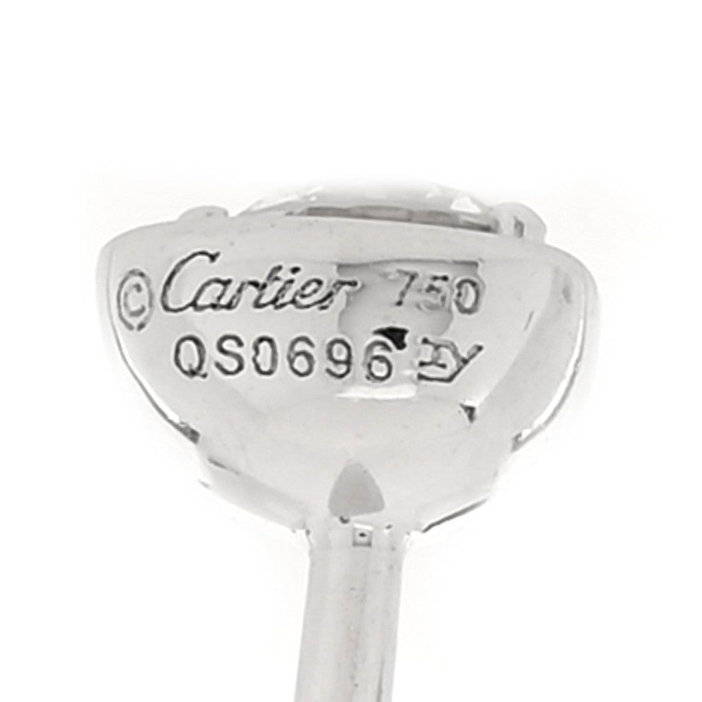 18K White Gold Diamond Diamants Legers de Cartier Heart Motif Earrings