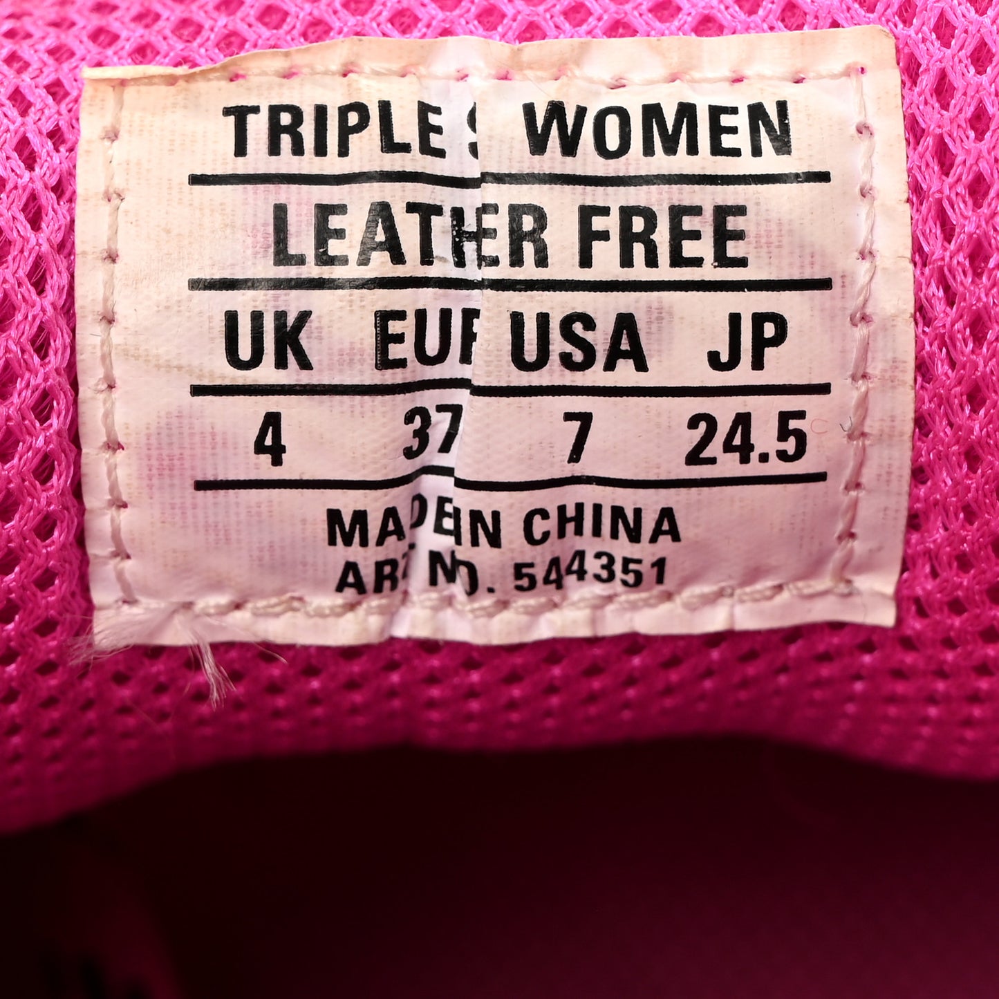 Fabric Mesh Clear Sole Fluo Womens Triple S Sneakers 37 Pink