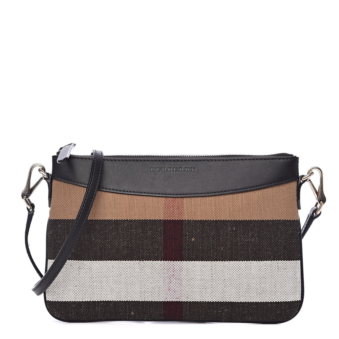 Mega Check Peyton Crossbody Clutch Bag Black