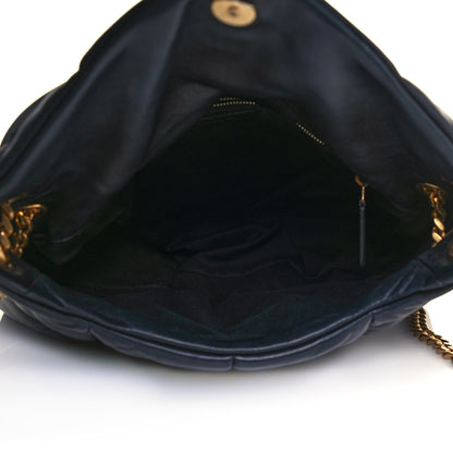 Saint Laurent Lambskin Quilted Medium Loulou Puffer Monogram Chain Satchel Black 4 of 10