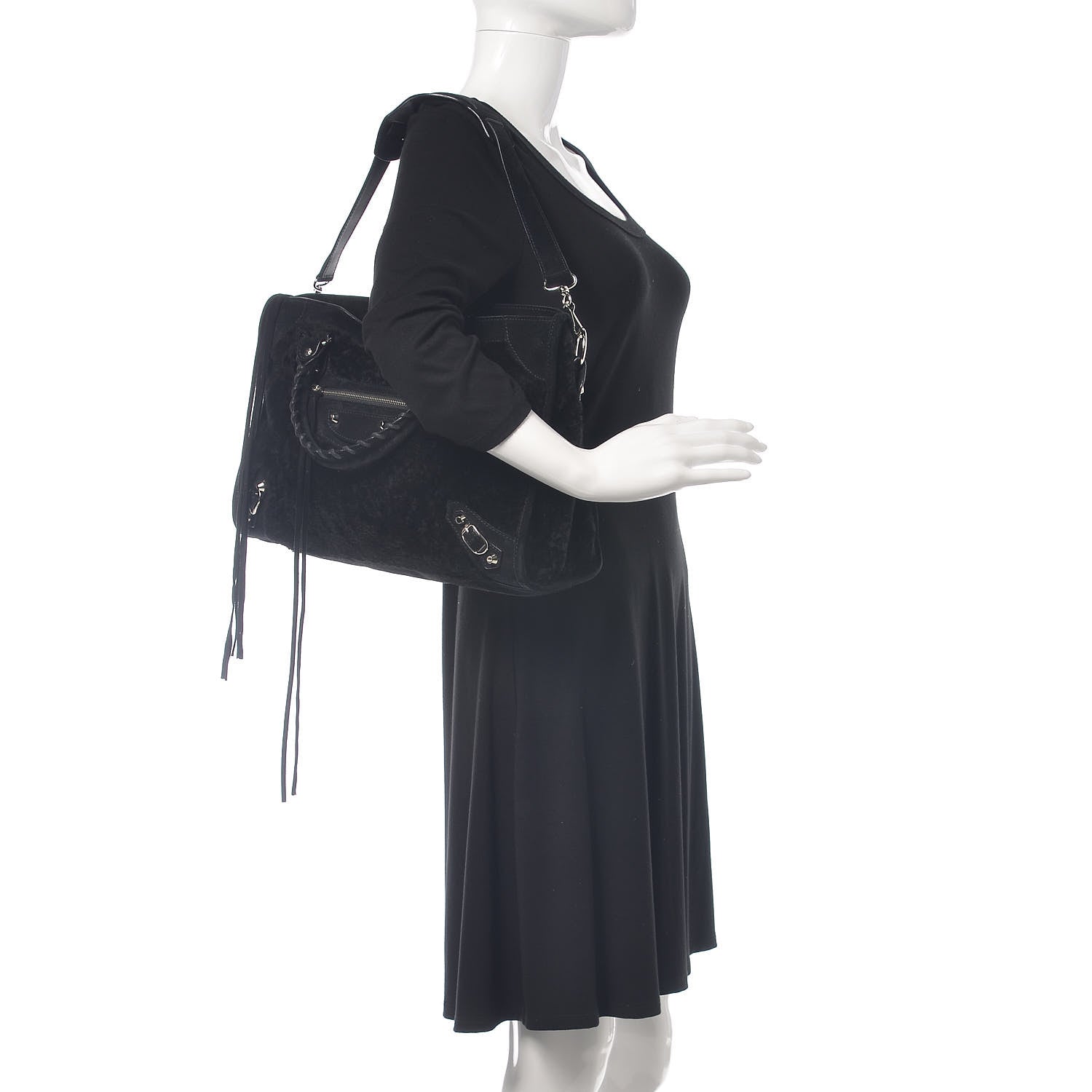 Balenciaga Shearling Suede Classic Hardware City Black 2 of 14