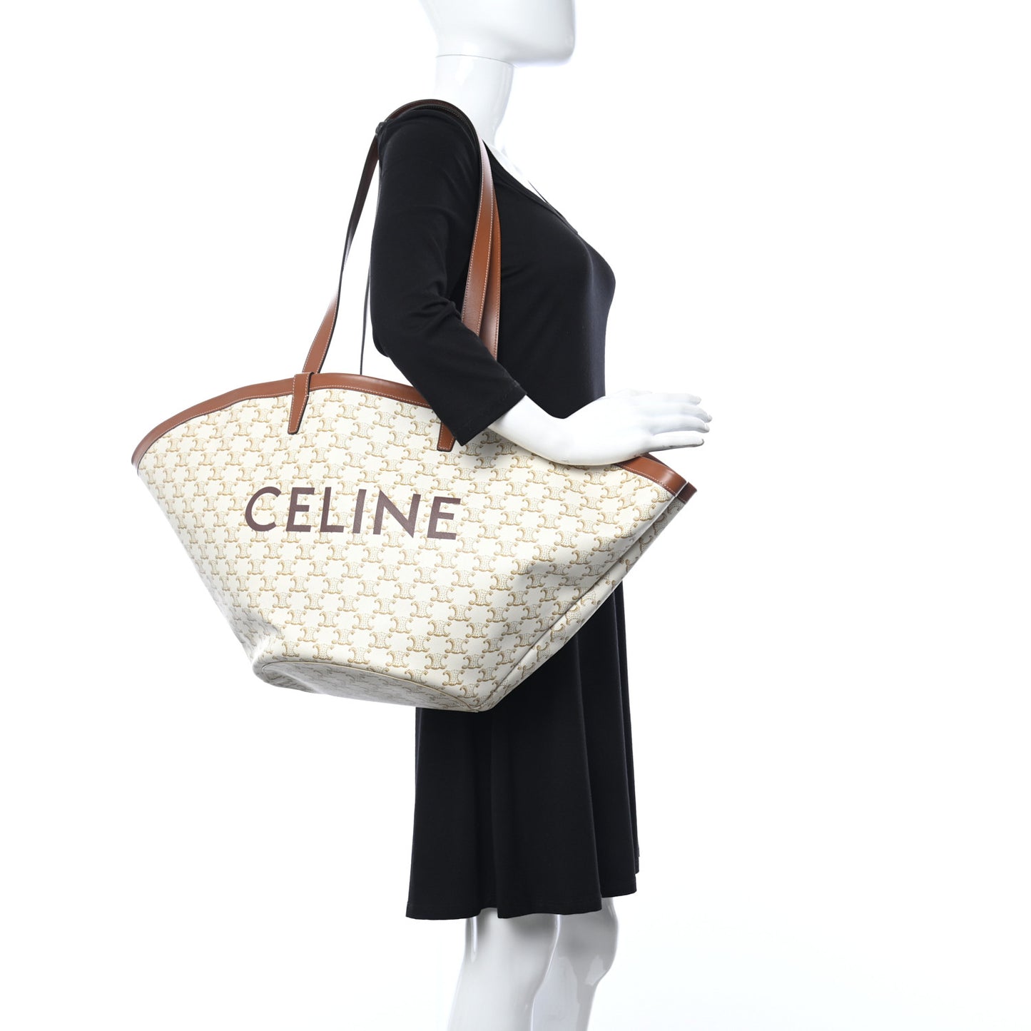 Calfskin Canvas Triomphe Large Couffin White