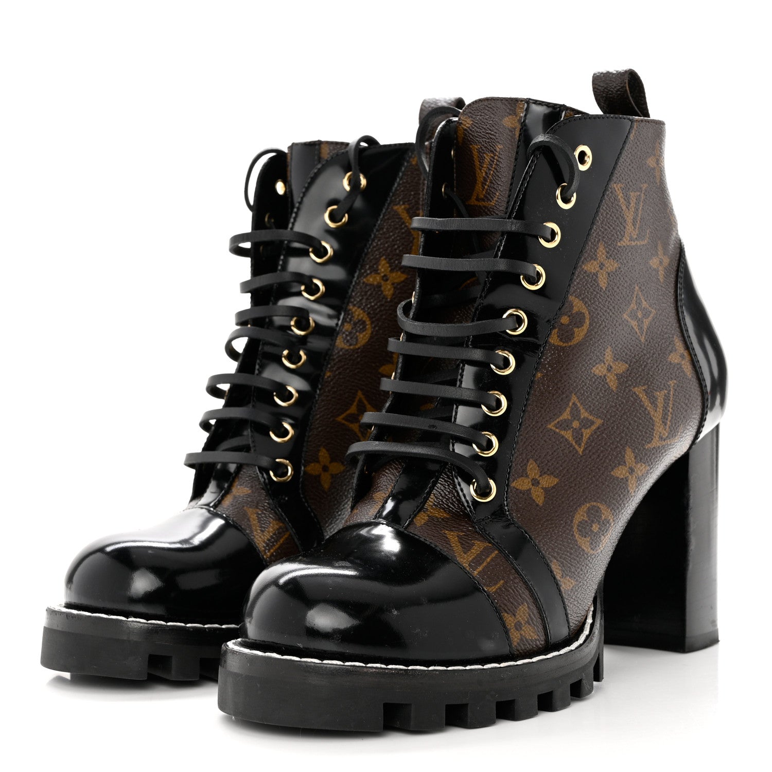 Louis Vuitton Patent Calfskin Monogram Star Trail Ankle Boots 40.5 Black 3 of 7