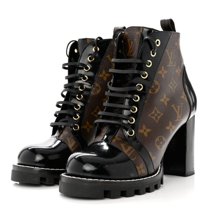 Louis Vuitton Patent Calfskin Monogram Star Trail Ankle Boots 40.5 Black 3 of 7