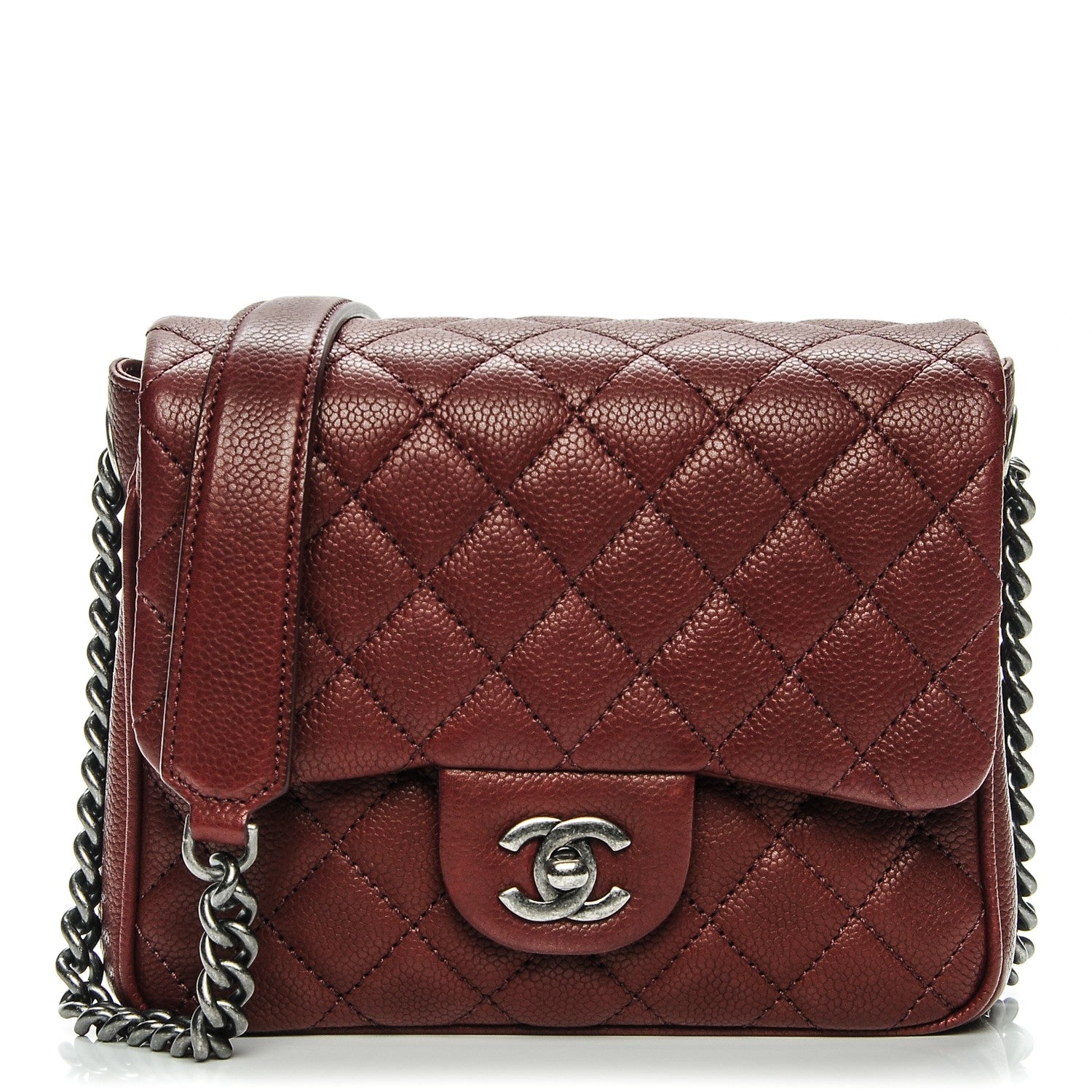 Chanel Caviar Quilted Small Rock In Rome Flap Burgundy 1 of 7
