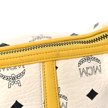 MCM Visetos Barrel Bag White Yellow 16 of 23