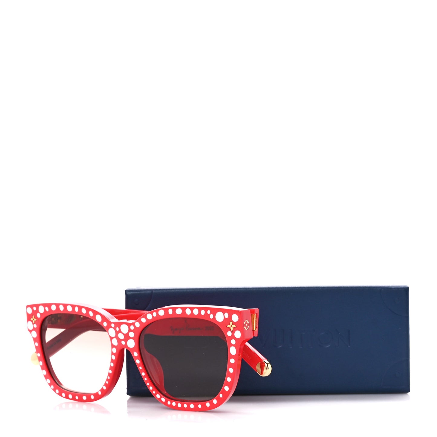 LV X YK Painted Dots Square Sunglasses Z1901E Red