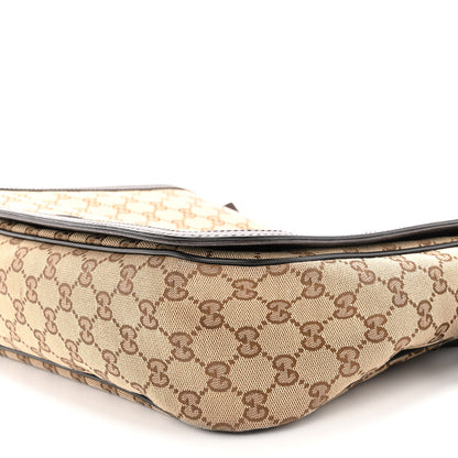 Gucci Monogram Large Flap Messenger Bag Beige Dark Brown 11 of 11