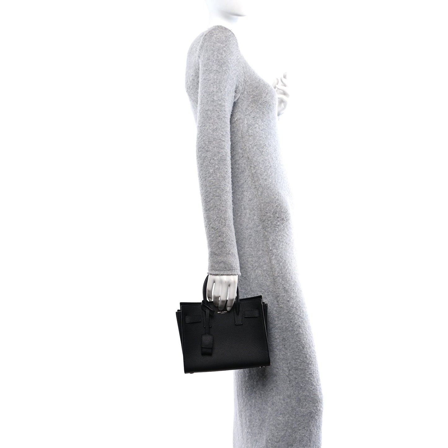 Grained Calfskin Nano Sac De Jour Black