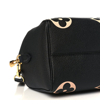 Louis Vuitton Empreinte Monogram Giant Speedy Bandouliere 25 Black Beige 7 of 9