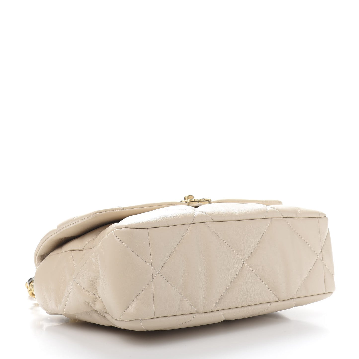 Lambskin Quilted Large 19 Flap Beige