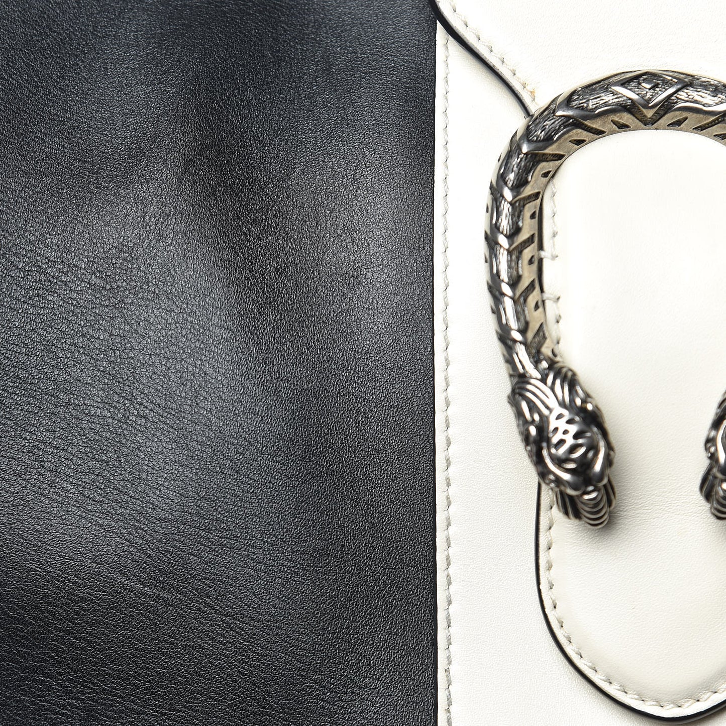 Calfskin Web Medium Dionysus Hobo Black White