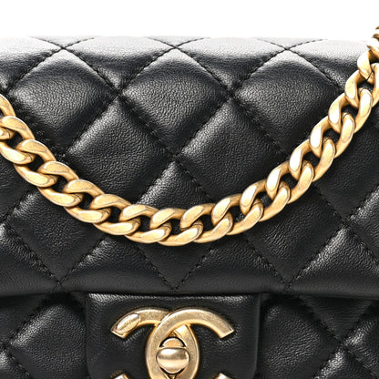 Chanel Lambskin Resin Quilted Mini Rectangular Pearl Samba Flap Black 8 of 10