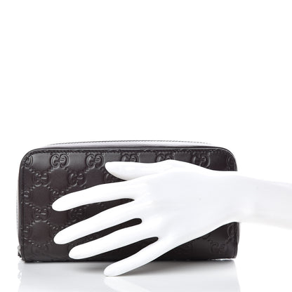 Gucci Guccissima Large Zip Around Wallet Chocolate 2 of 8