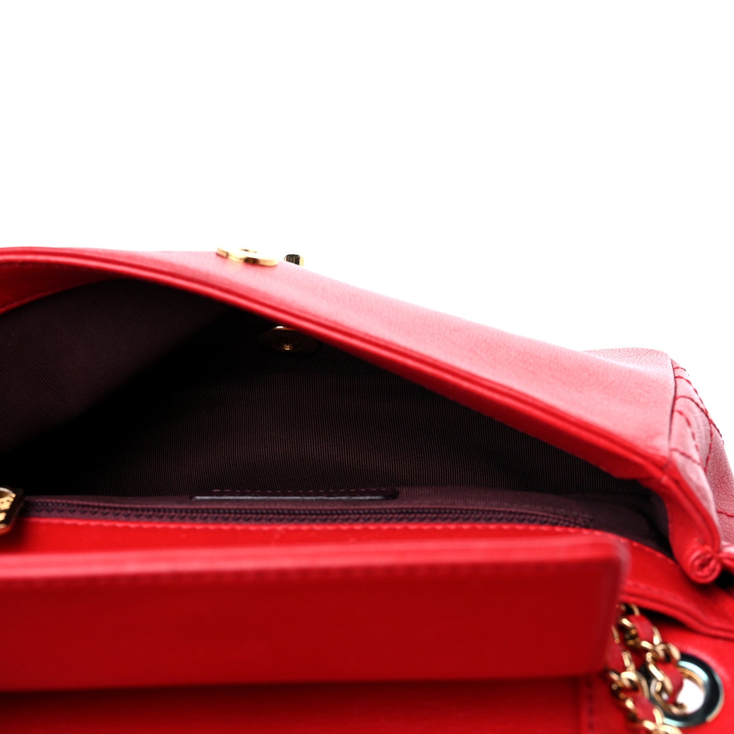 Sheepskin Quilted Medium Vintage Mademoiselle Flap Red