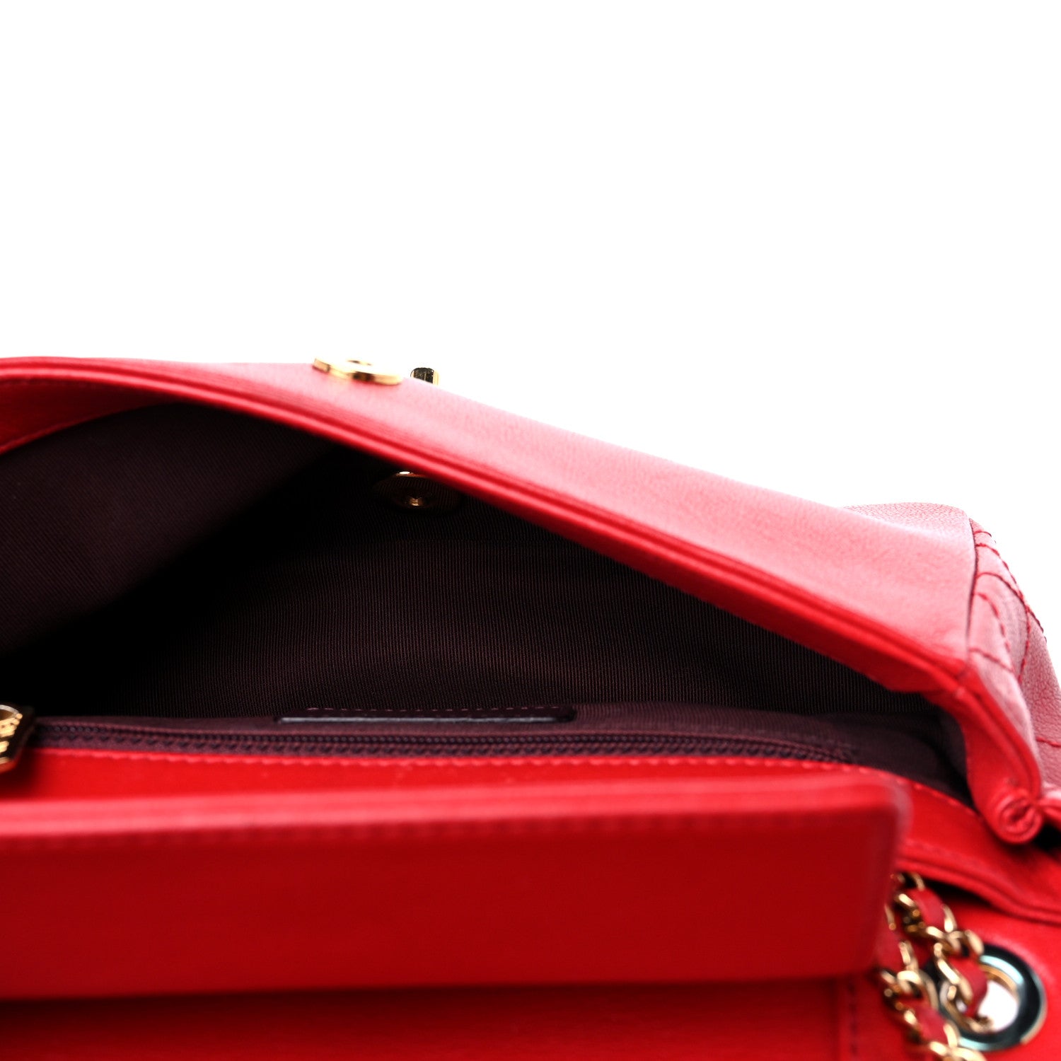 Chanel Sheepskin Quilted Medium Vintage Mademoiselle Flap Red 5 of 16