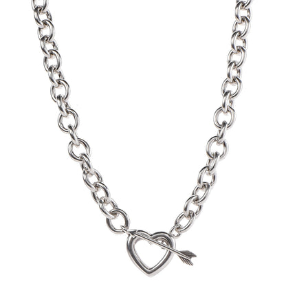 Tiffany Sterling Silver Heart and Arrow Toggle Necklace 1 of 5