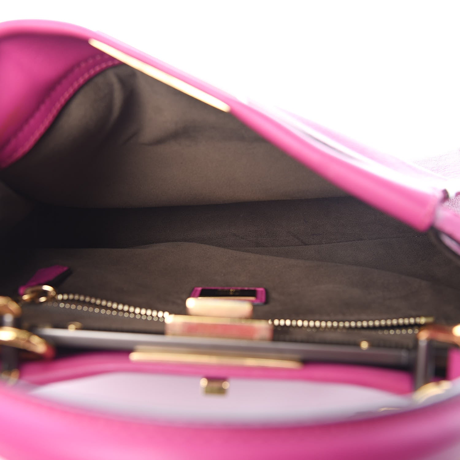 Fendi Vitello Seta Medium Peekaboo Iconic Satchel Magenta 6 of 15