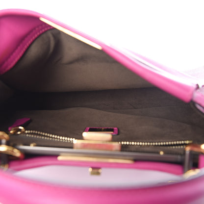 Fendi Vitello Seta Medium Peekaboo Iconic Satchel Magenta 6 of 15