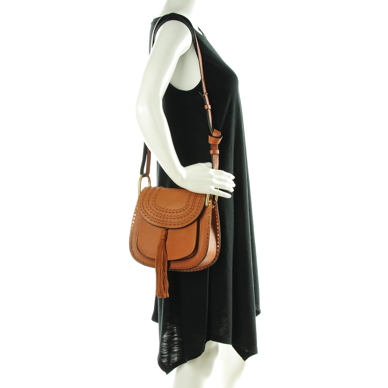 Chloe Calfskin Braided Small Hudson Bag Caramel 2 of 7
