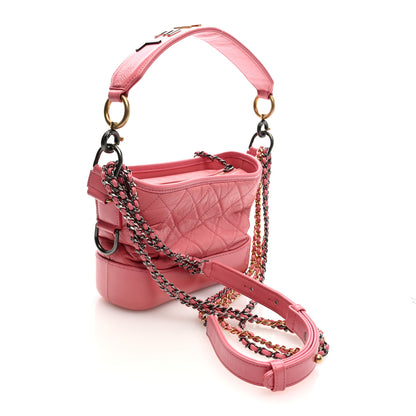 Chanel Aged Calfskin Quilted Small Gabrielle Logo Hobo Rose 3 of 9