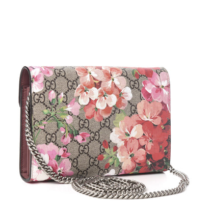 Gucci GG Supreme Monogram Blooms Mini Dionysus Chain Wallet Beige Multicolor Dry Rose 4 of 11