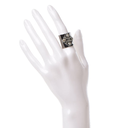 Chanel Ruthenium Crystal CC Ring 7.5 2 of 5
