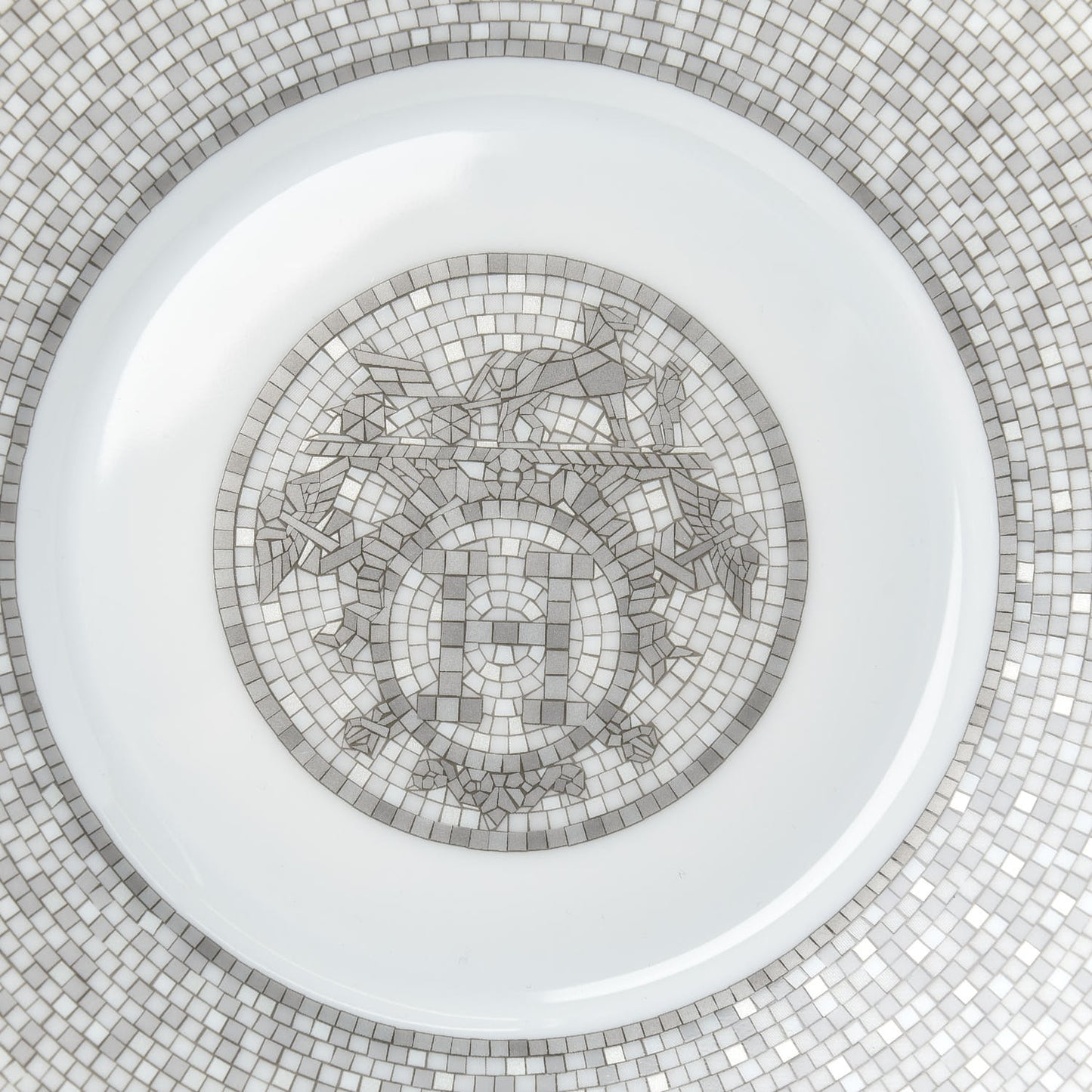 Porcelain Mosaique Au 24 Platine Tea Cup And Saucer Set Of 2 Platinum