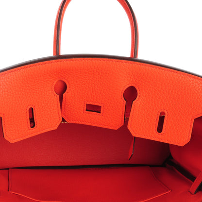 Hermes Taurillon Clemence Birkin 25 Orange Poppy 14 of 20