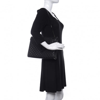 Saint Laurent Grain De Poudre Textured Mixed Matelasse Large Triquilt Monogram Monochrome Satchel Black 2 of 11