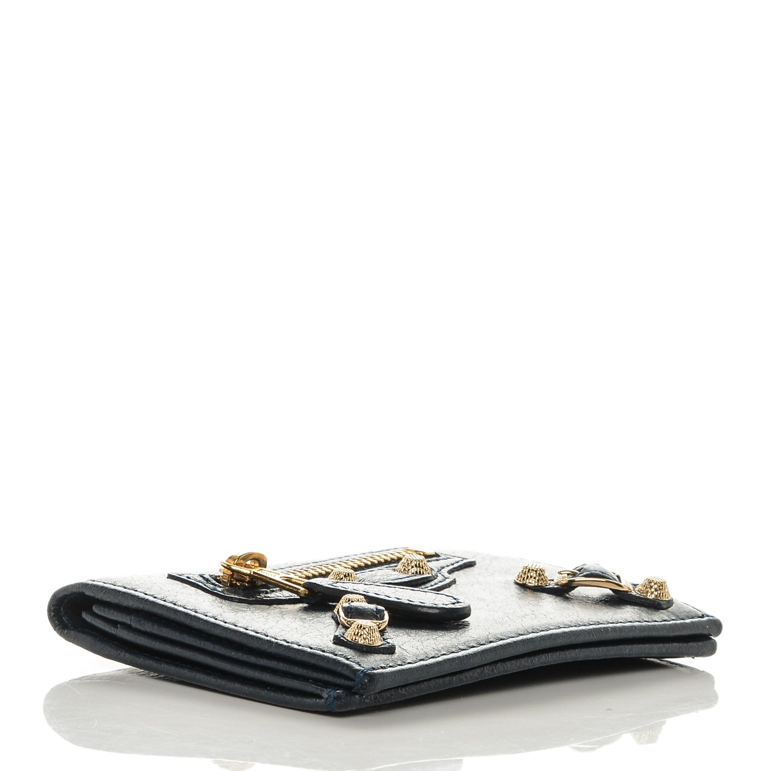 Balenciaga Agneau Giant 12 Gold Hardware Card Case Bleu Obscur 4 of 6