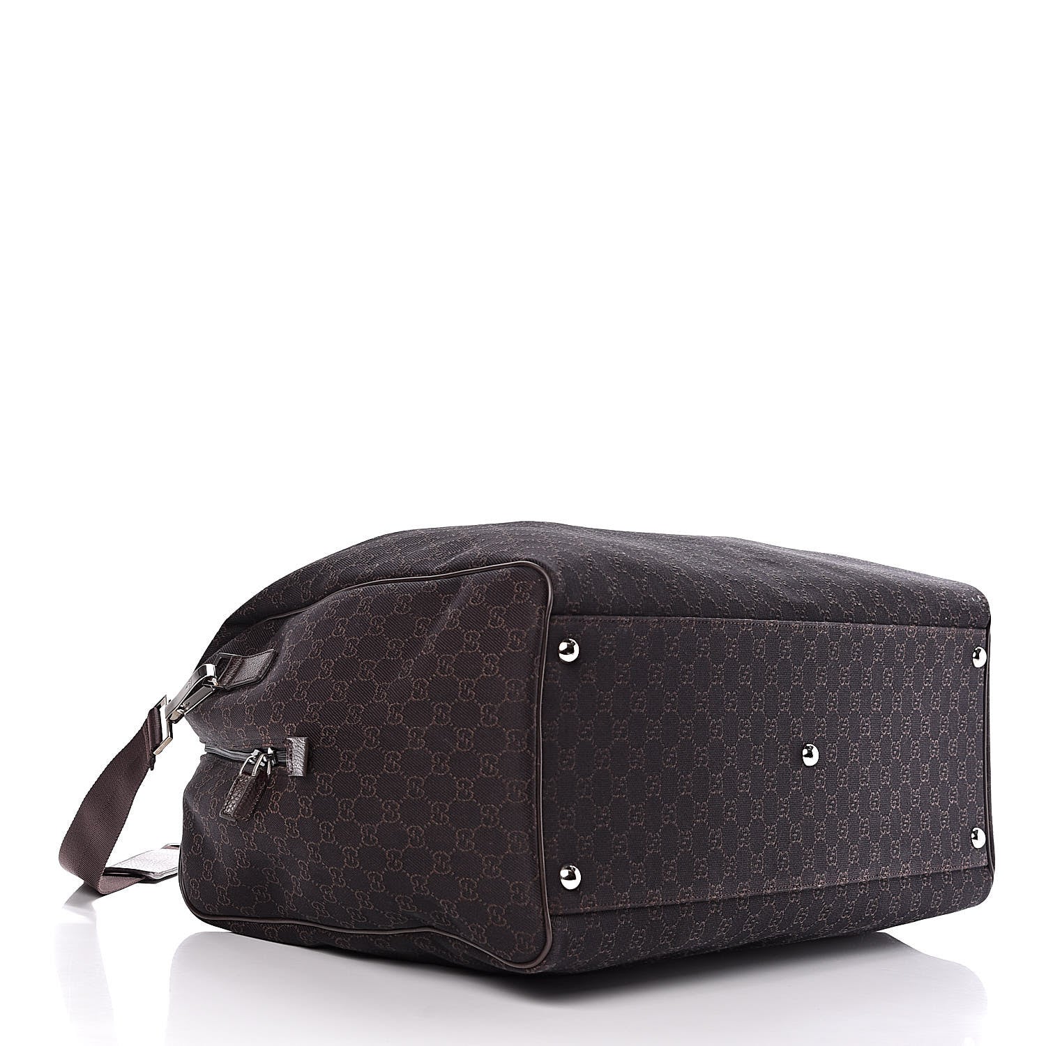 Gucci Denim Monogram Large Carry On Duffle Dark Brown 4 of 10