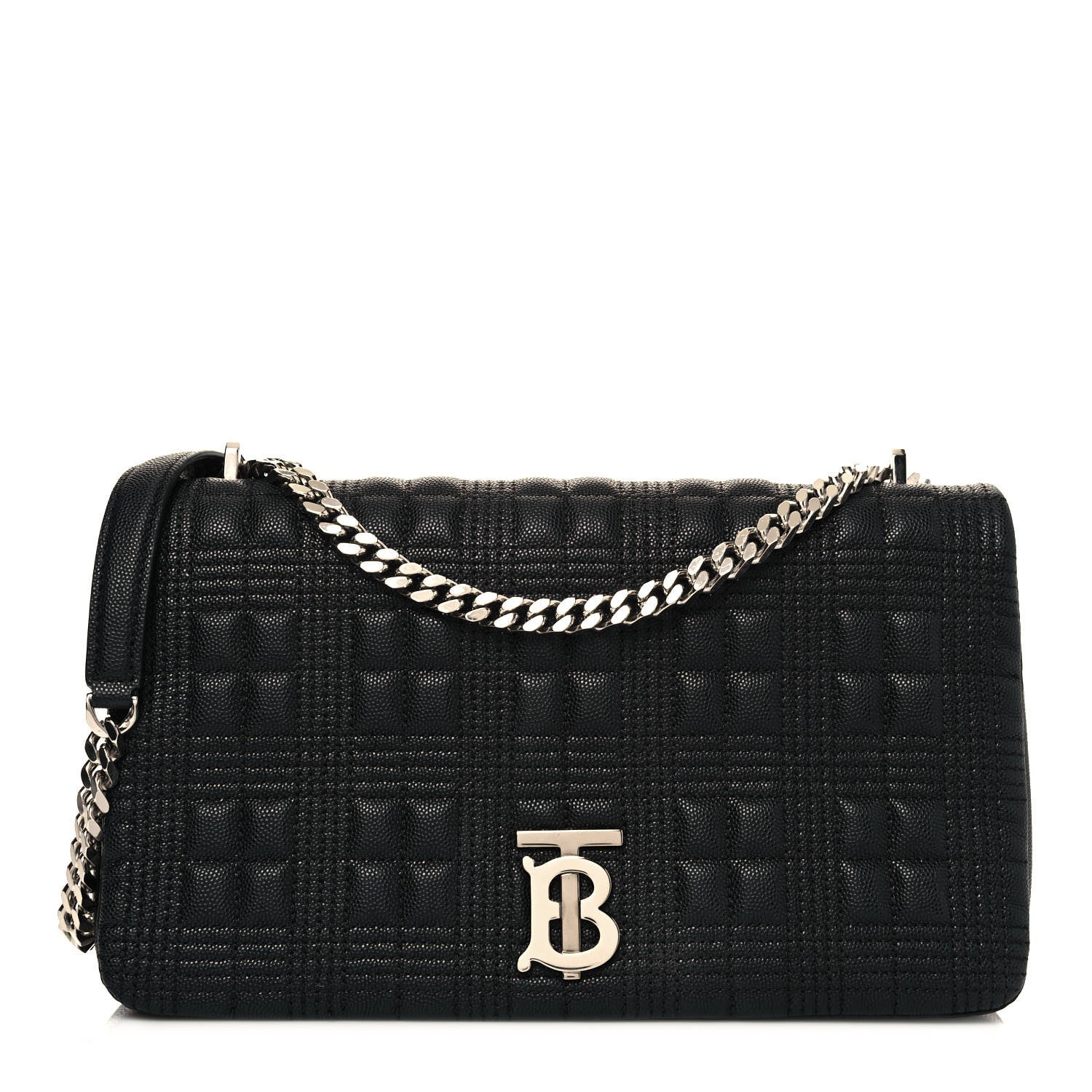 Burberry Grainy Calfskin Quilted Medium Lola Bag Black 1 of 16