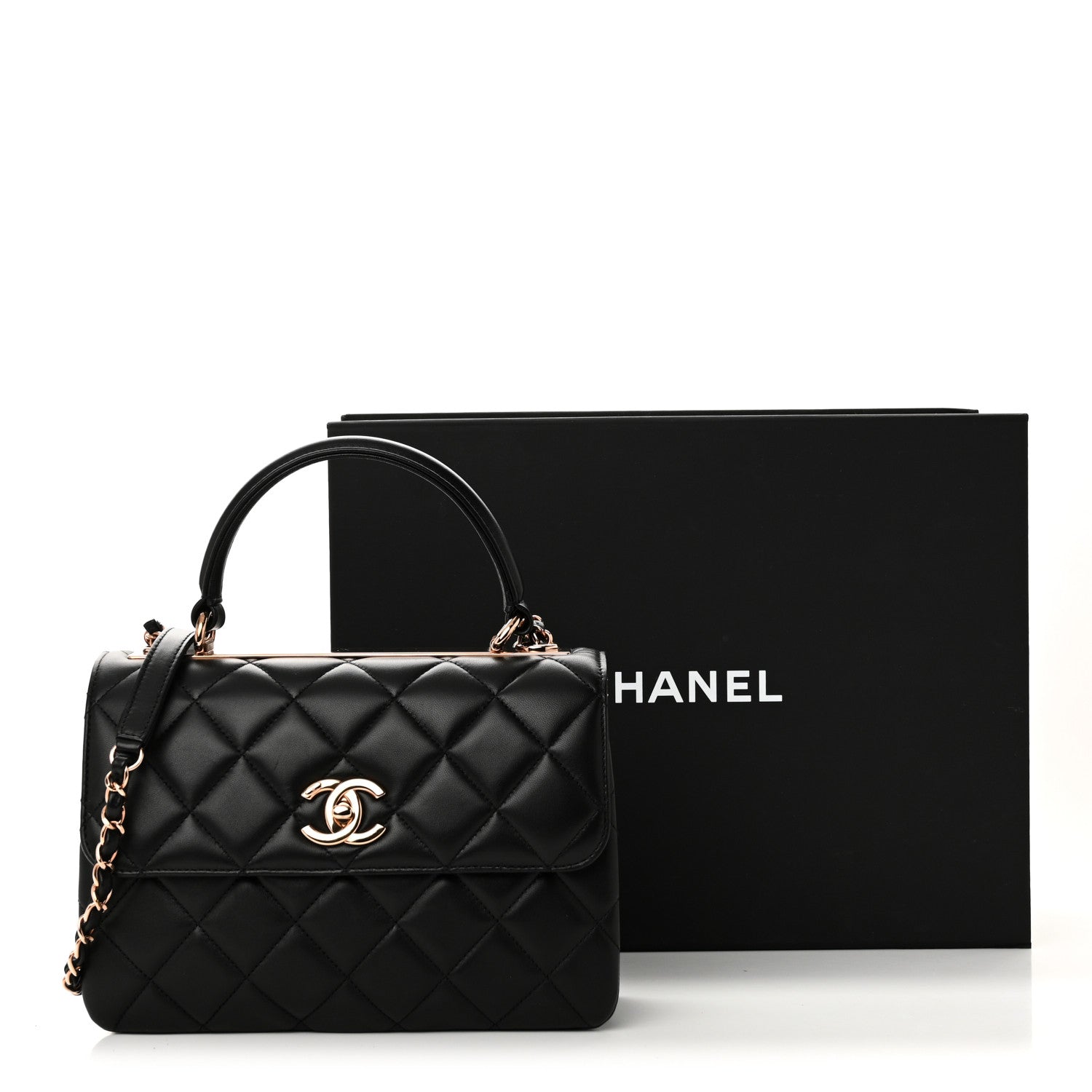 Chanel Lambskin Quilted Small Trendy CC Dual Handle Flap Bag Black 11 of 11