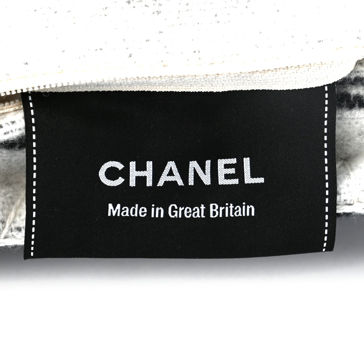 Chanel Merino Wool Cashmere CC Pillow Black White 3 of 3