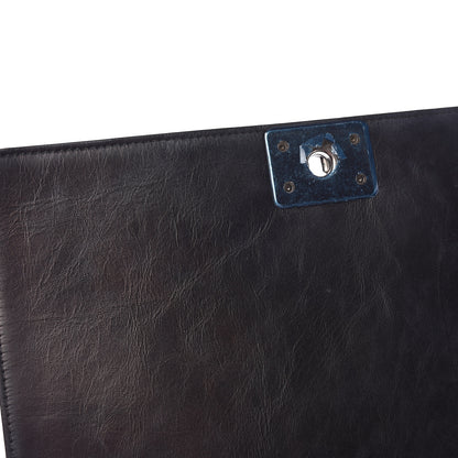 Chanel Calfskin Embossed Stitch Large Boy Flap Black 12 of 19