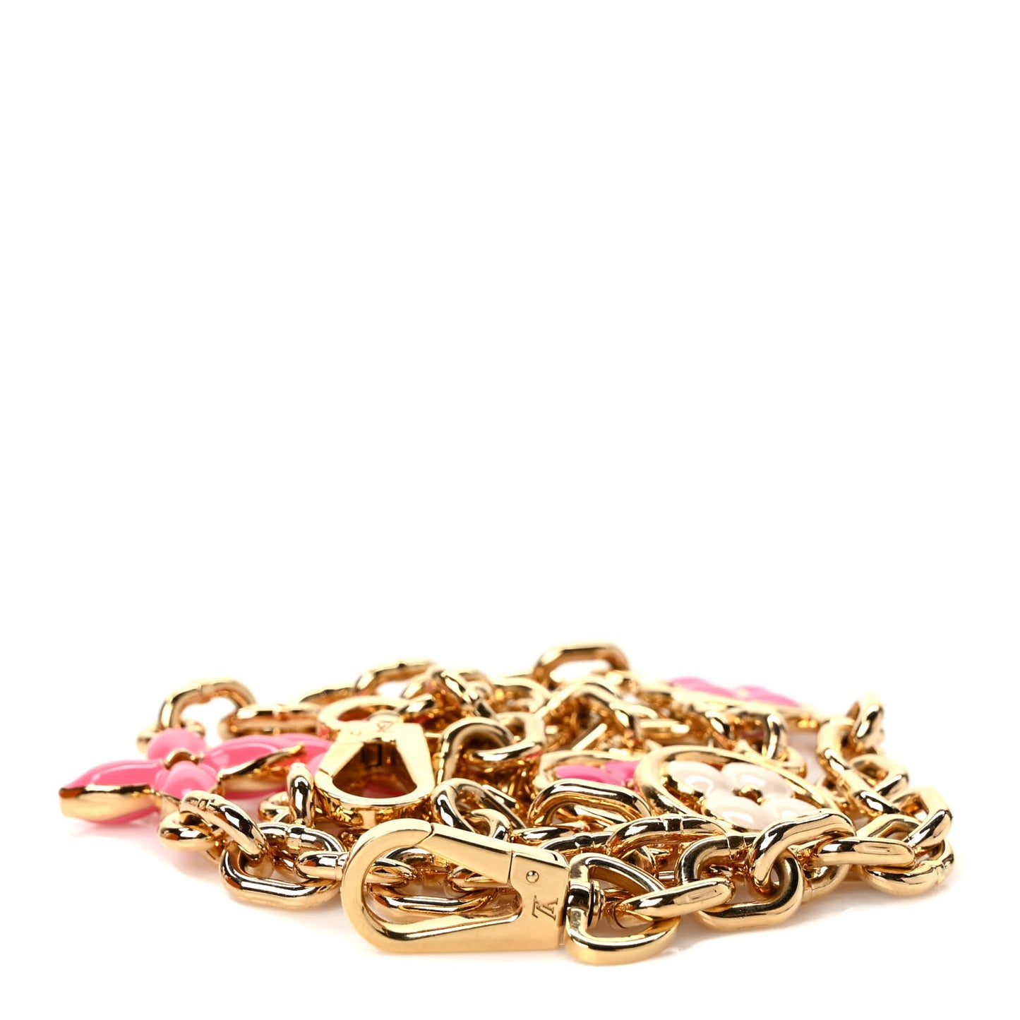 Taurillon Flower Capucines Chain Bag Charm Pink