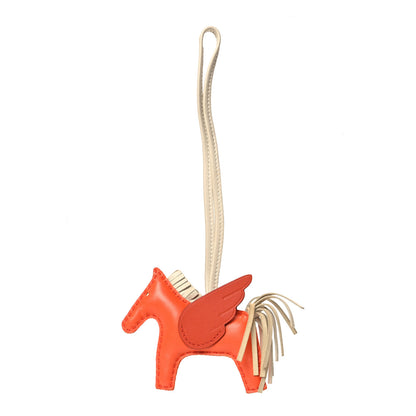 Hermes Milo Lambskin Grigri Rodeo Pegase Horse Bag Charm PM Orange Poppy Craie Terre Battue 1 of 4