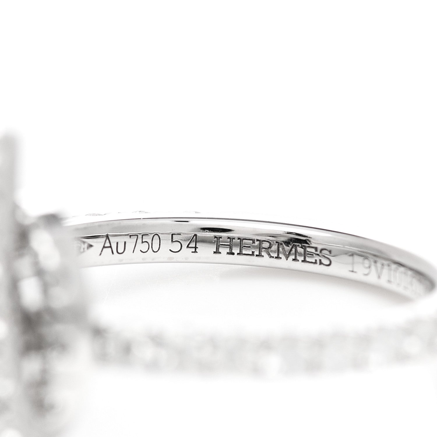 Hermes 18K White Gold Diamond Finesse Ring 54 6.75 4 of 6