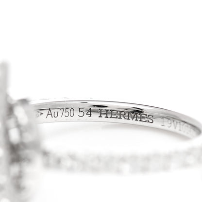 Hermes 18K White Gold Diamond Finesse Ring 54 6.75 4 of 6