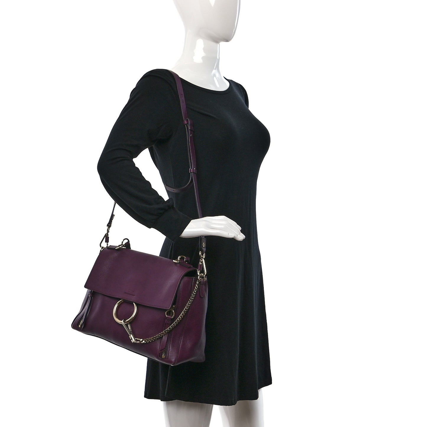 Calfskin Medium Faye Day Shoulder Bag Intense Violine