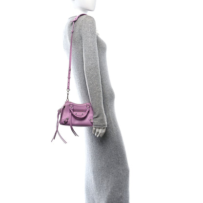Balenciaga Grained Calfskin Neo Classic Silver Hardware Mini City Lilac 2 of 13