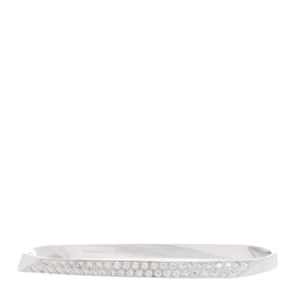 Tiffany 18K White Gold Diamond Frank Gehry Torque Bangle Bracelet 1 of 3