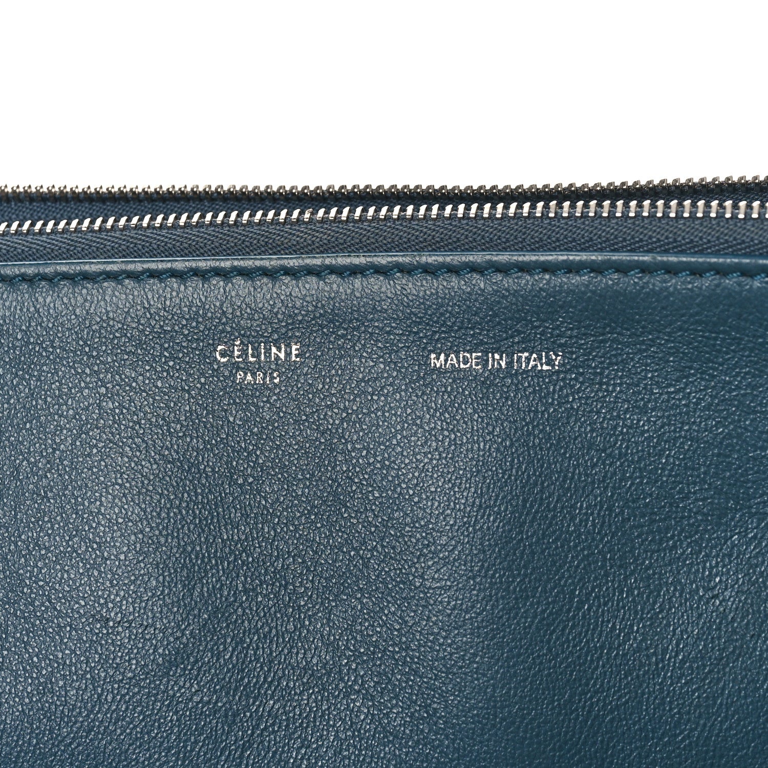 Celine Drummed Calfskin Suede Double Zip Trapeze Orage 6 of 9