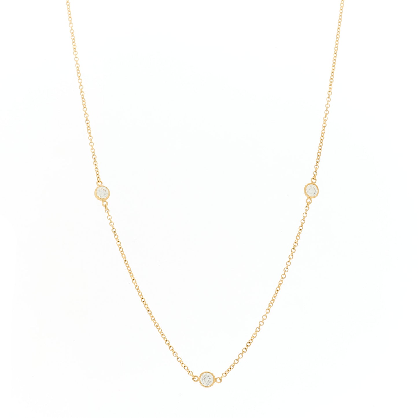 18K Yellow Gold Elsa Peretti Diamonds by the Yard 3 Station Necklace