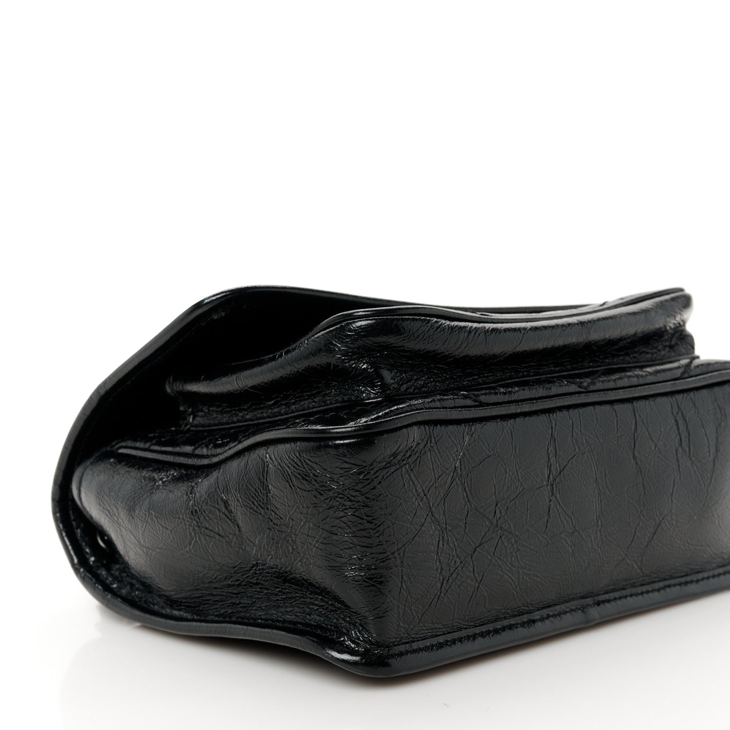 Saint Laurent Crinkled Calfskin Matelasse Monogram Baby Niki Chain Satchel Black 9 of 10