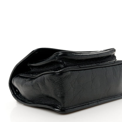 Saint Laurent Crinkled Calfskin Matelasse Monogram Baby Niki Chain Satchel Black 9 of 10