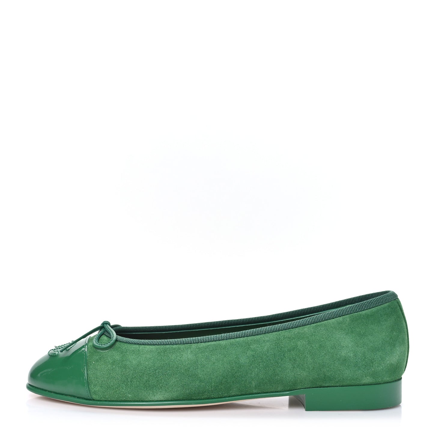 Suede Patent Cap Toe CC Ballerina Flats 37.5 Green
